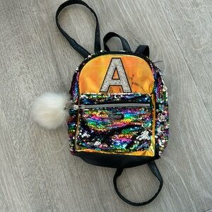Justice girls “A” mini backpack/purse